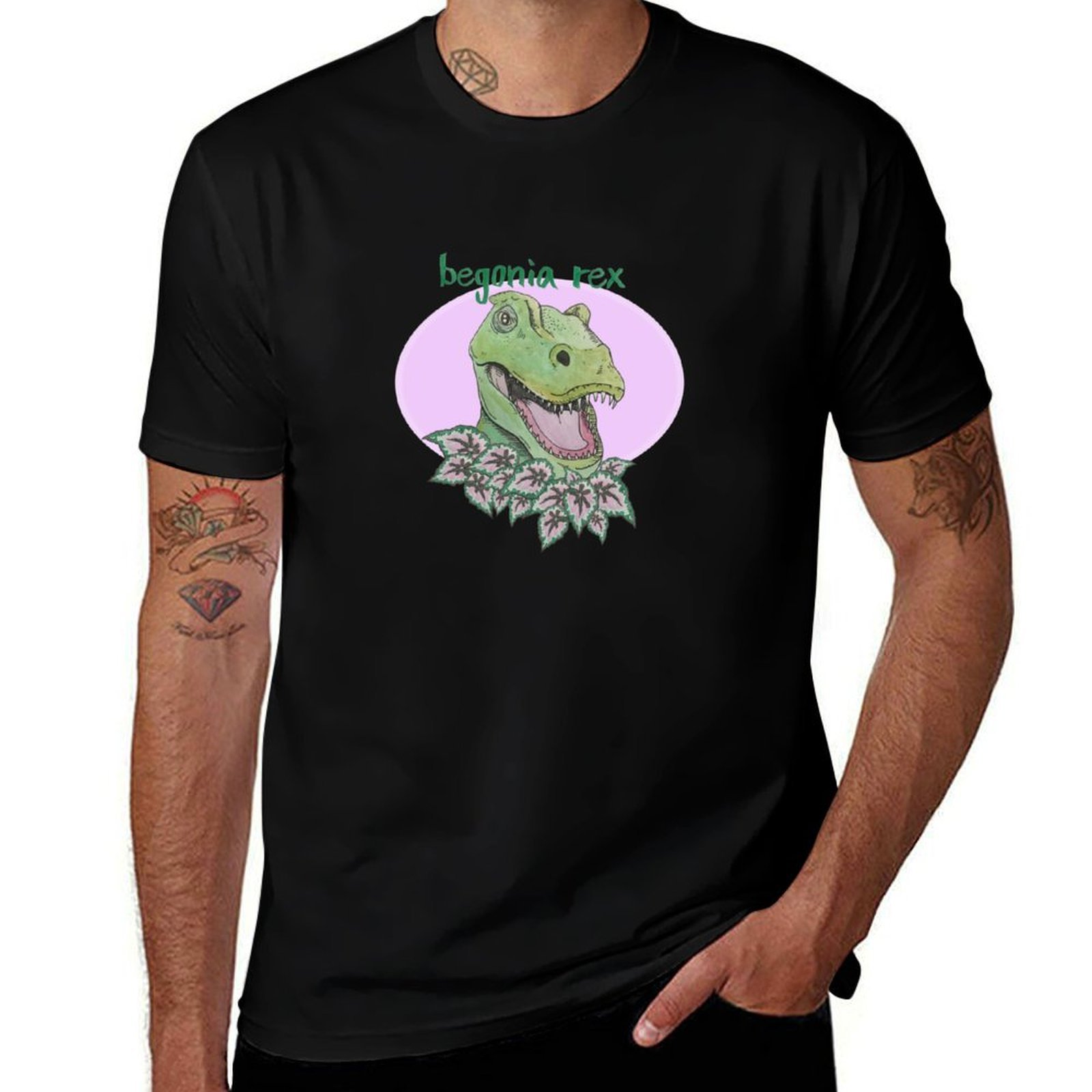 เสื้อยืดทีเร็กซ์เบโกเนีย (สีชม - Begonia Rex บทวิจารณ์และราคา